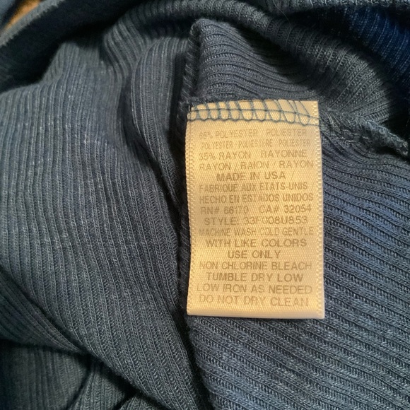 Free People Long Beach Ribbed Blue Tank Top size Lg - Picture 9 of 10